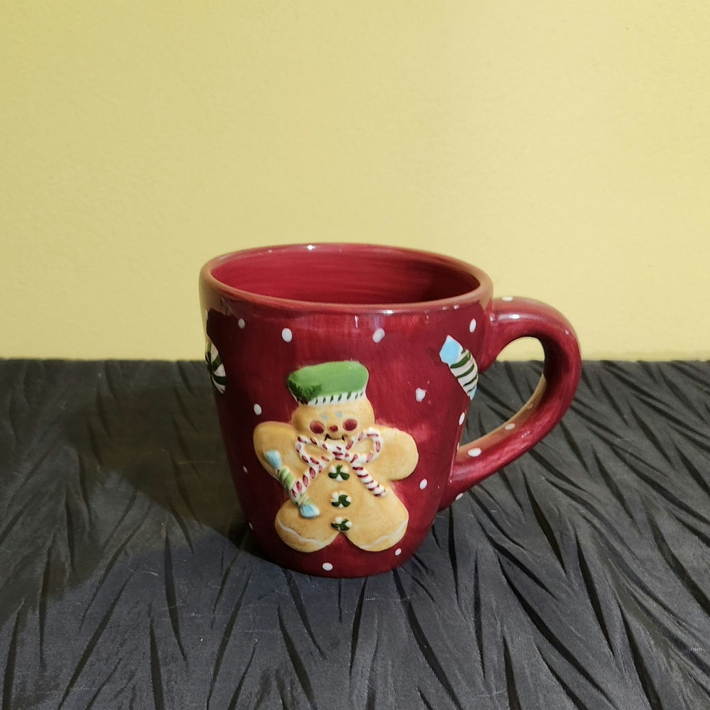 Laurie Gates "Holiday Treats" Mug with Gingerbread Design